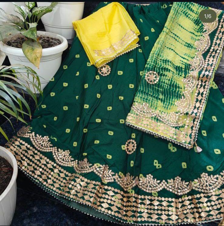 Orange Printed Chaniya Choli for Women