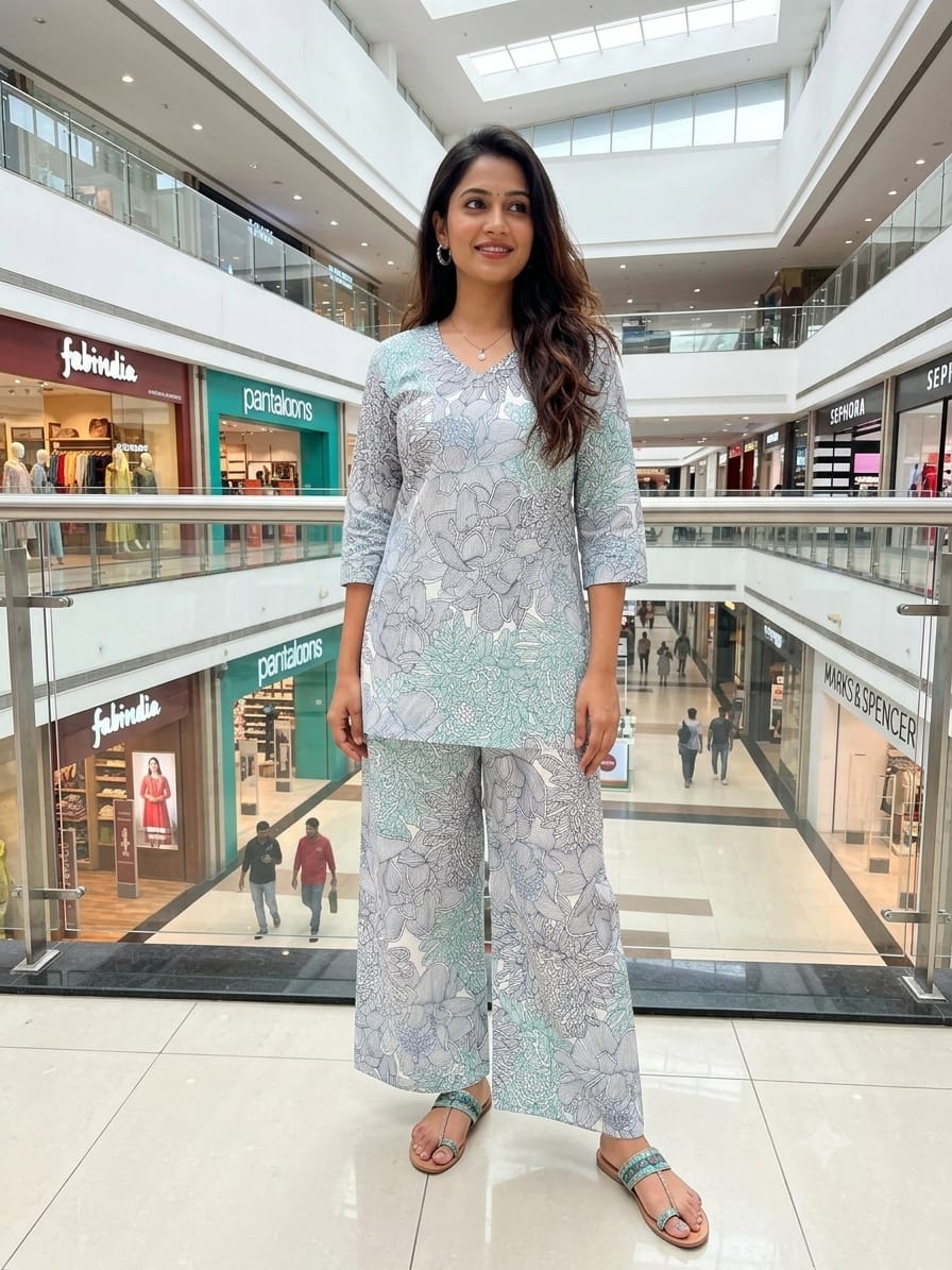 Women's Floral Printed Kurta Pant Set