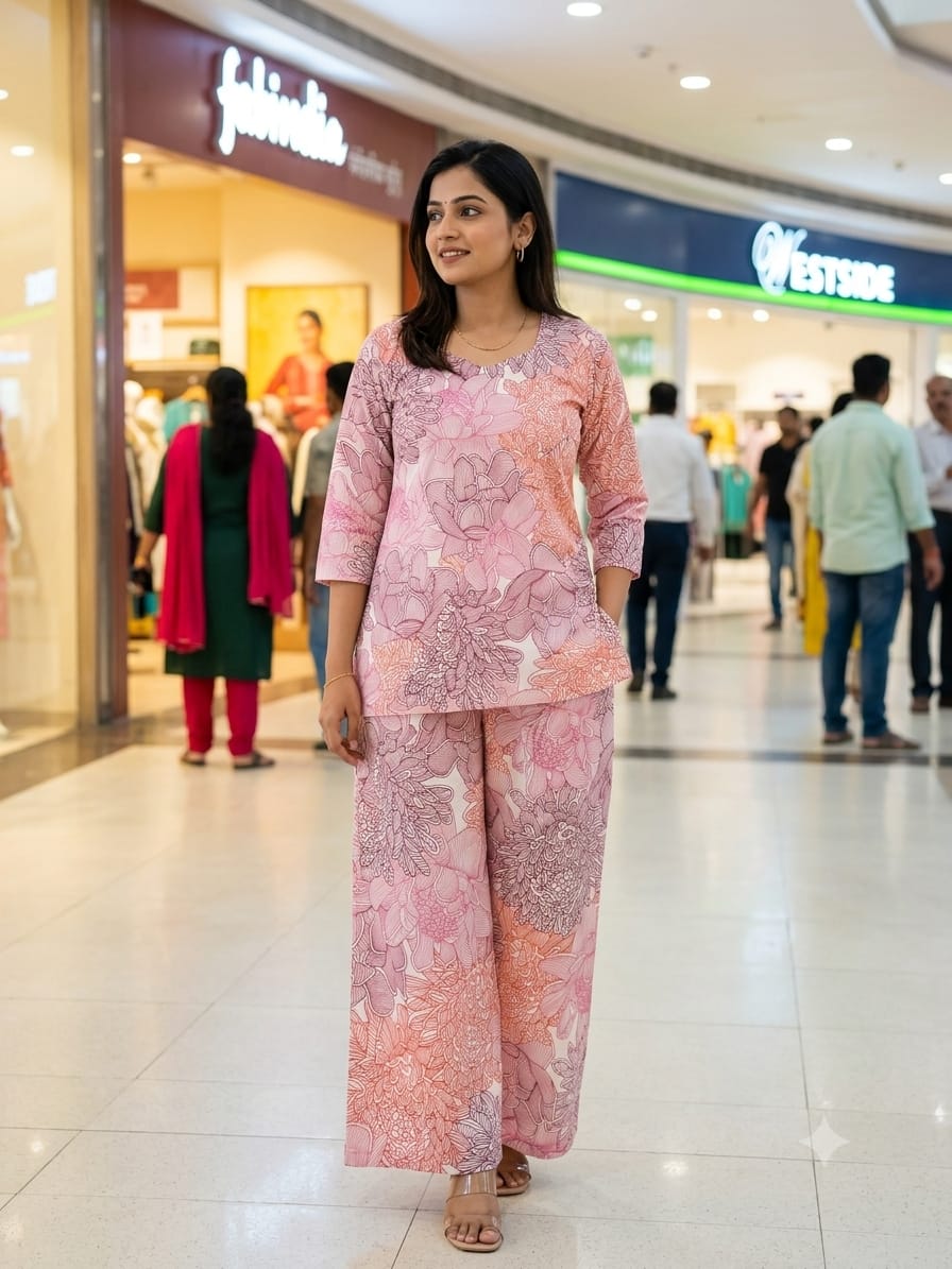 Women's Casual Kurta Pant Co-ord Set