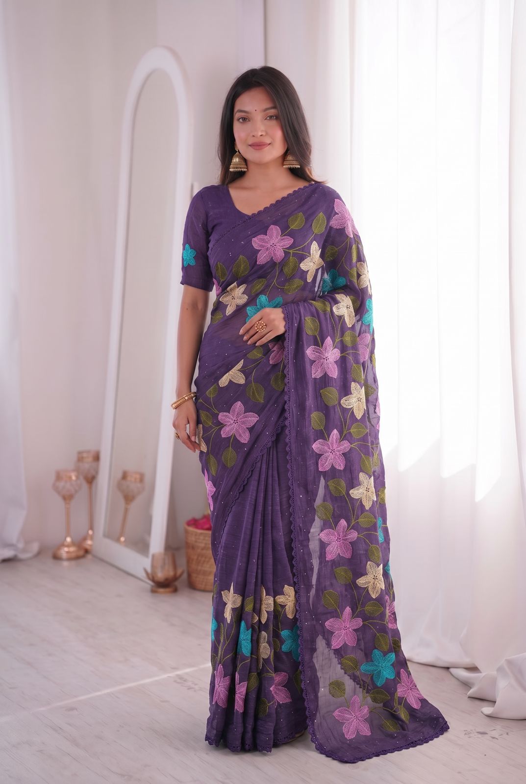 Women's Linen Saree