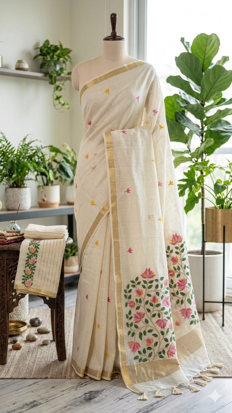Women's Linen Saree